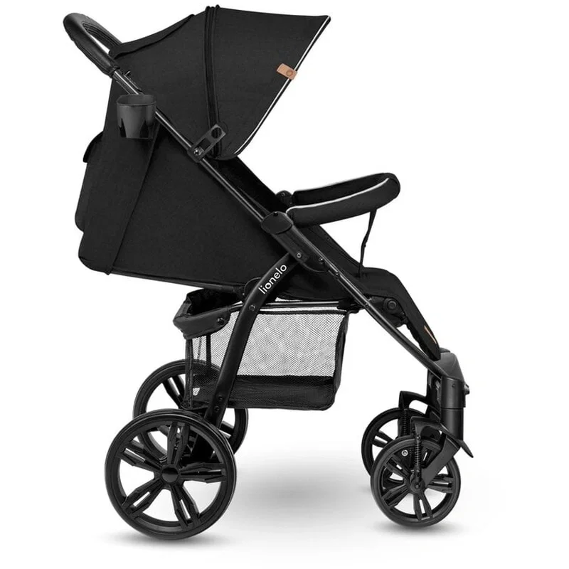 Carucior sport Annet Plus, De la nastere, Cu accesorii si capotina XXL reglabila, 0 - 22 Kg, Negru Lionelo [11]