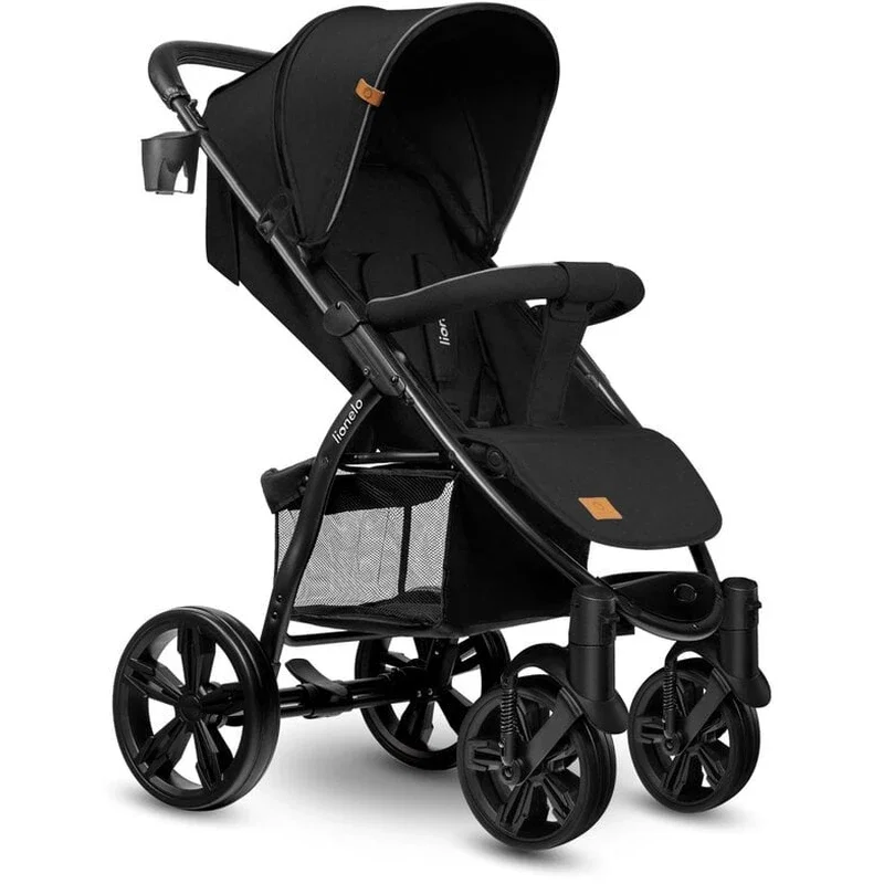 Carucior sport Annet Plus, De la nastere, Cu accesorii si capotina XXL reglabila, 0 - 22 Kg, Negru Lionelo [1]
