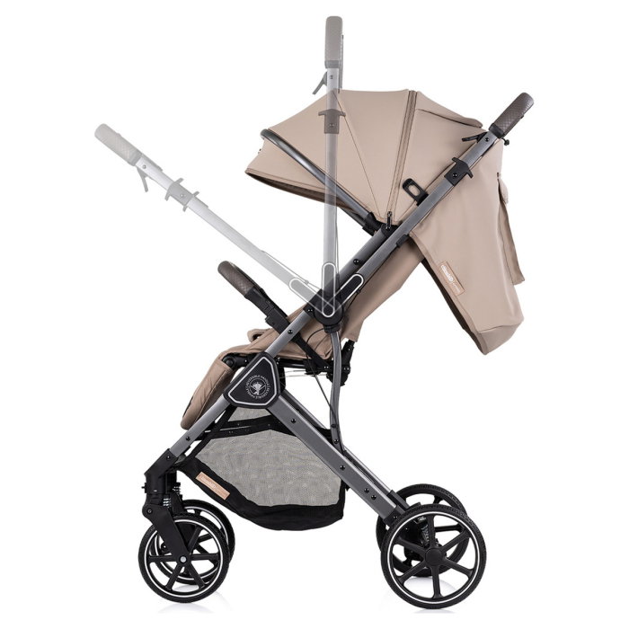 Carucior sport Chipolino Omnia cu maner reversibil si husa picioare, Latte [5]