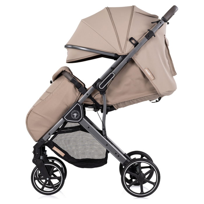 Carucior sport Chipolino Omnia cu maner reversibil si husa picioare, Latte [7]