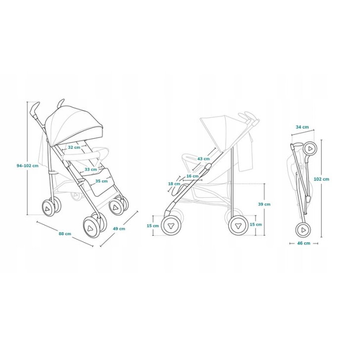 Carucior sport compact, Lionelo, Irma, Pliere tip umbrela, 6- 36 luni, Pana la 15 kg, Negru [3]
