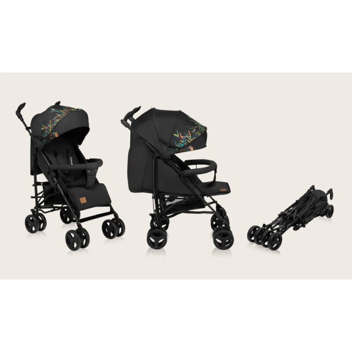 Carucior sport compact, Lionelo, Irma, Pliere tip umbrela, 6- 36 luni, Pana la 15 kg, Negru [4]