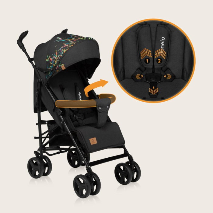 Carucior sport compact, Lionelo, Irma, Pliere tip umbrela, 6- 36 luni, Pana la 15 kg, Negru [17]