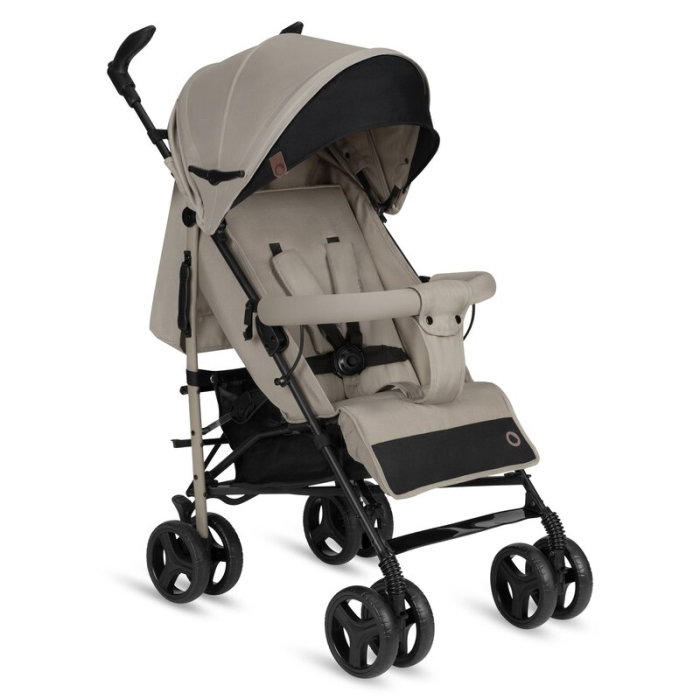 Carucior sport compact, Lionelo, Irma, Spatar ajustabil in 4 pozitii, Suport picioare reglabil, Manere rotative, Pliere tip umbrela, 6- 36 luni, Pana la 15 kg, Bej [5]
