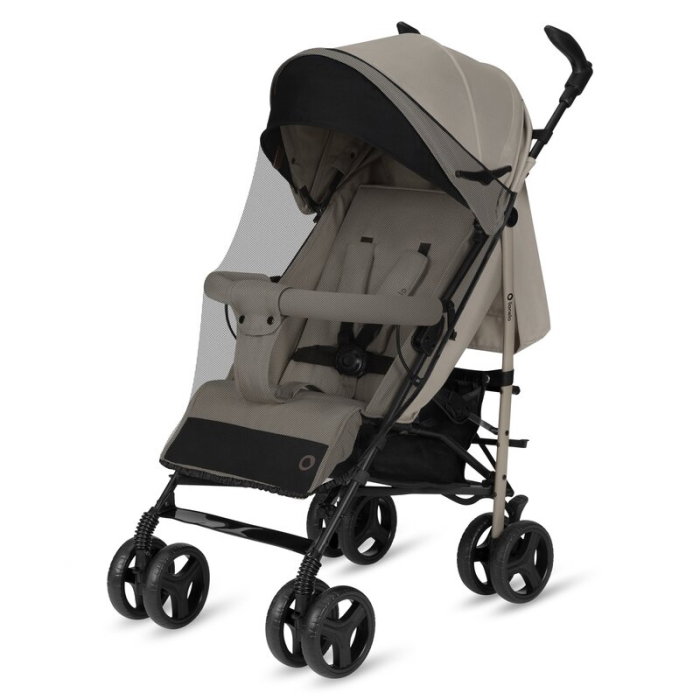 Carucior sport compact, Lionelo, Irma, Spatar ajustabil in 4 pozitii, Suport picioare reglabil, Manere rotative, Pliere tip umbrela, 6- 36 luni, Pana la 15 kg, Bej [6]