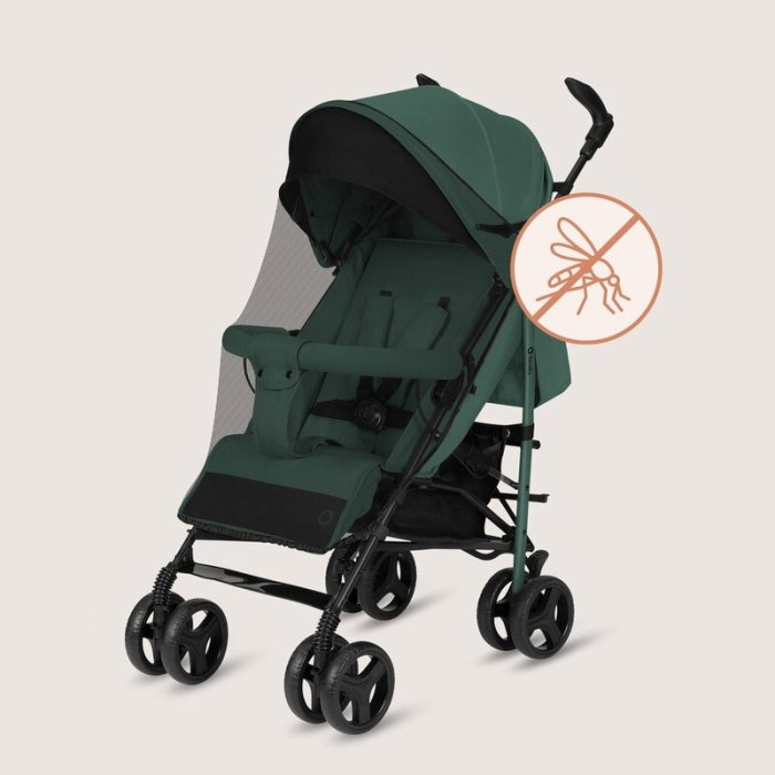 Carucior sport compact, Lionelo, Irma, Spatar ajustabil in 4 pozitii, Suport picioare reglabil, Manere rotative, Pliere tip umbrela, 6- 36 luni, Pana la 15 kg, Verde smarald [12]