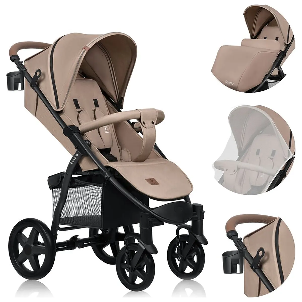Carucior sport, Lionelo, Annet Plus, De la nastere, Cu accesorii si capotina XXL reglabila, 0 - 22 Kg, Conform cu [34]
