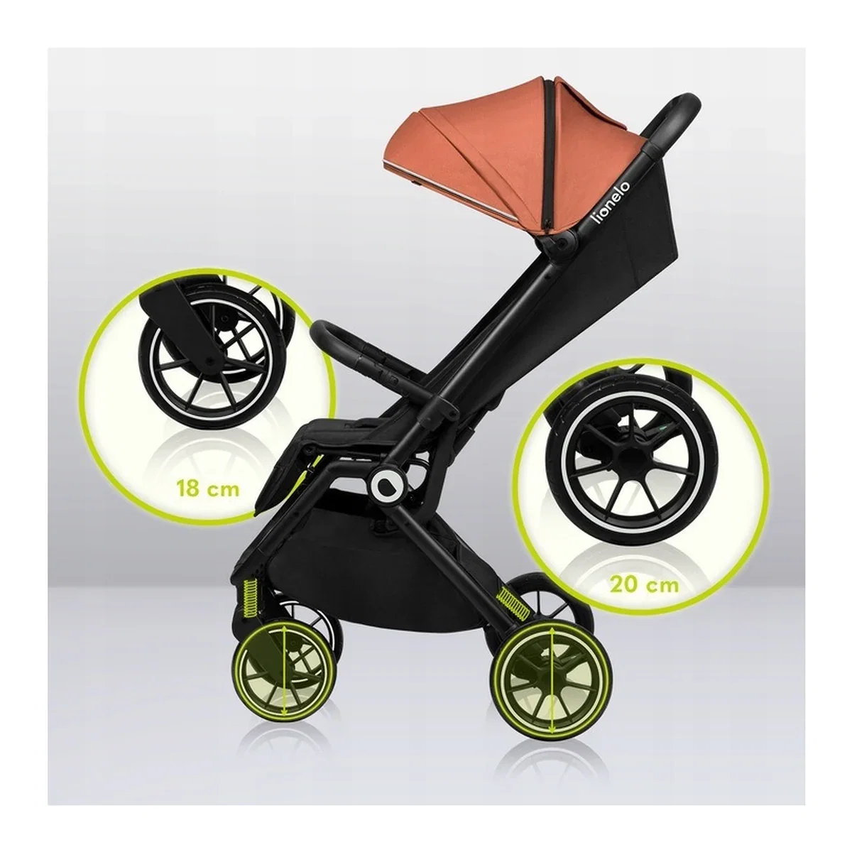 Carucior sport, Lionelo, Cloe, Cu accesorii, Pliere compacta pentru avion, cu o singura mana, 6 luni+, Gri [11]