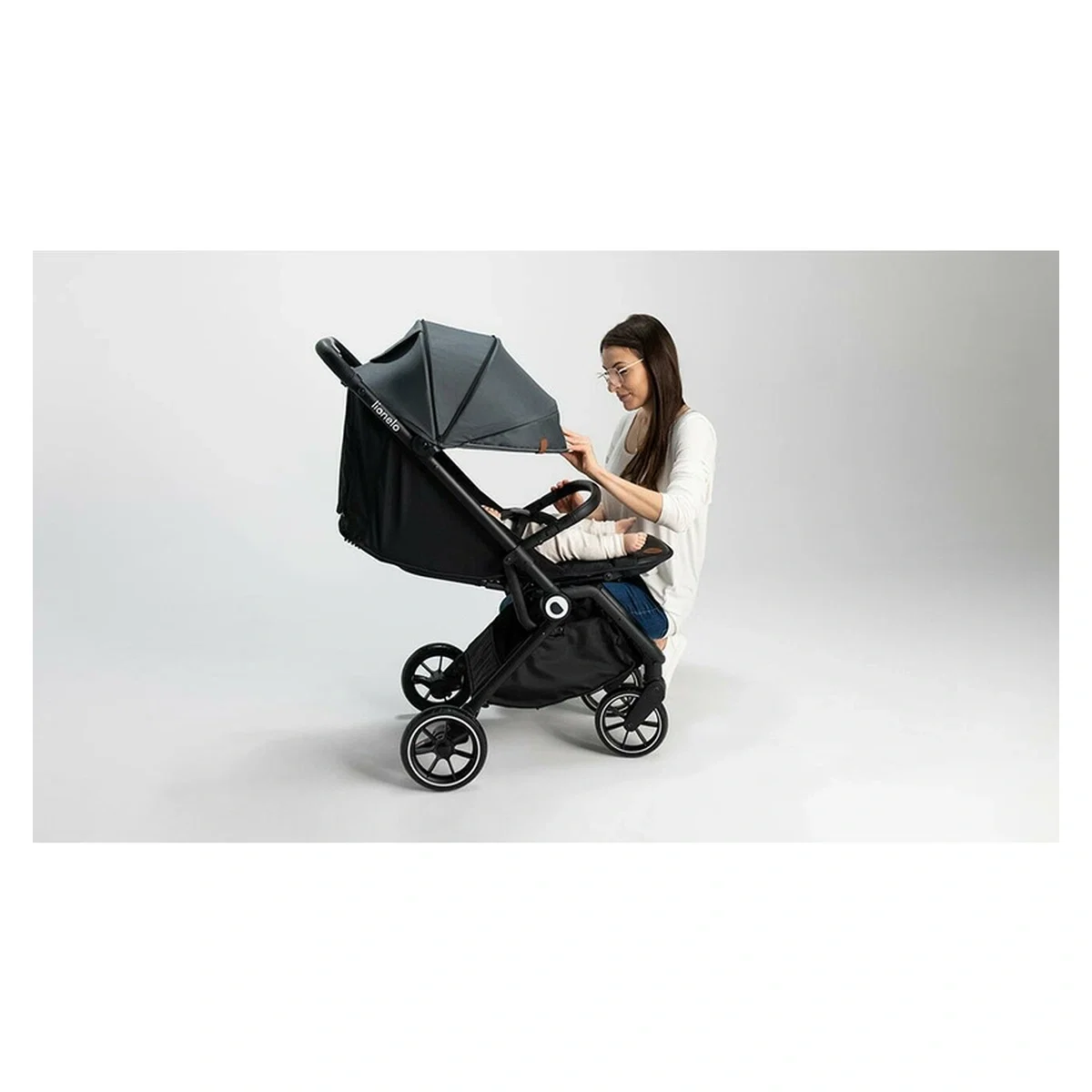 Carucior sport, Lionelo, Cloe, Cu accesorii, Pliere compacta pentru avion, cu o singura mana, 6 luni+, Verde Smarald [36]