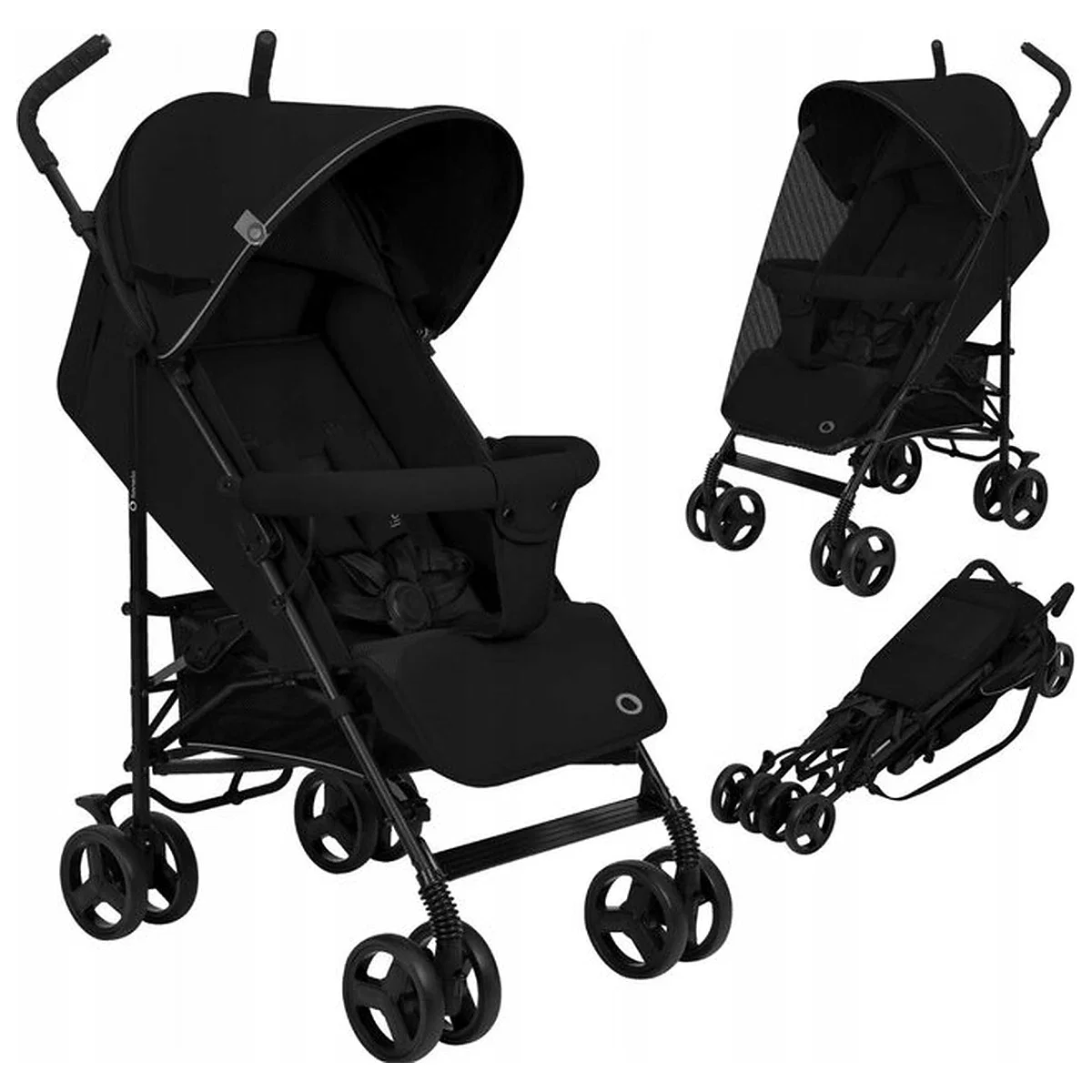 Carucior sport, Lionelo, Elia, Cu plasa de tantari, Suport de picioare reglabil, Spatar ajustabil in 4 pozitii, Capotina XXL, Pliere tip umbrela, Capacitate 15 kg, 6 luni+, Negru [4]