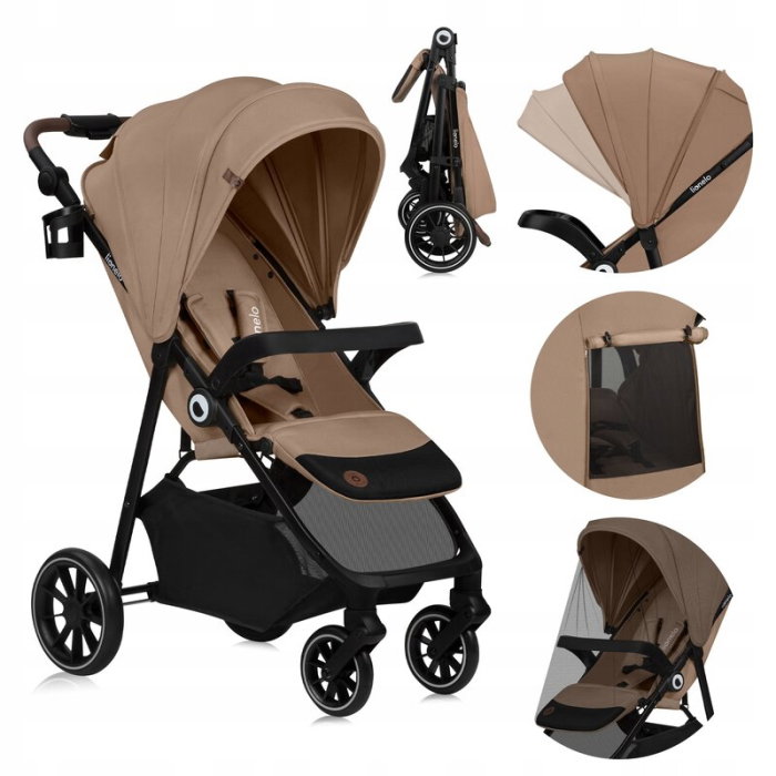 Carucior sport, Lionelo, Emma One, Cu tavita, Suport pahar, Plasa de tantari, Roti EVA, Maner reglabil, Pana la 22 kg, [4]
