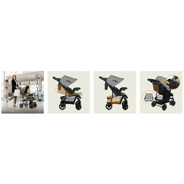 Carucior sport, Lionelo, Emma Plus, Cu tavita, 2 Suporturi pentru pahar, Geanta accesorii, Conform cu standardul [21]