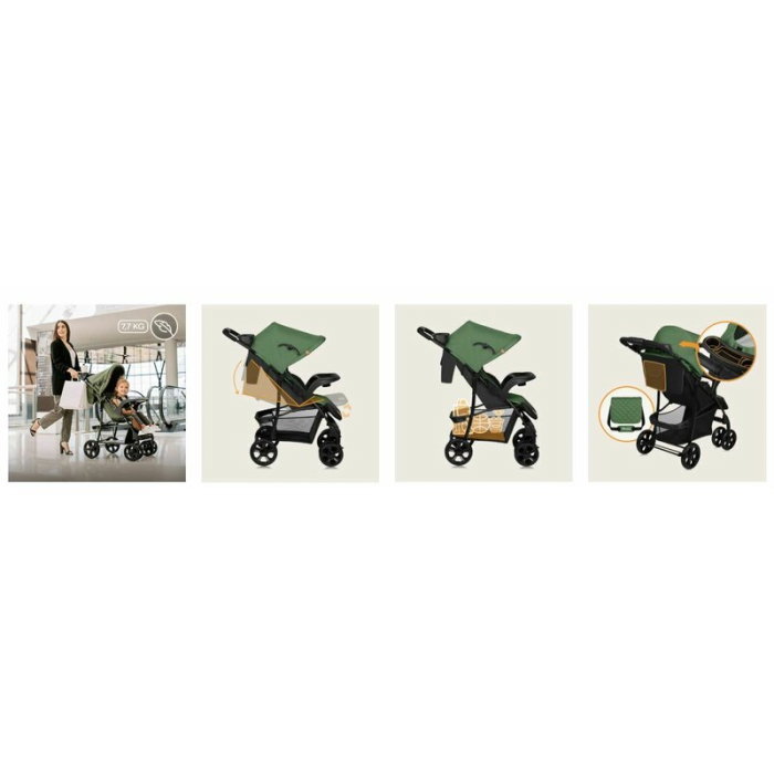 Carucior sport, Lionelo, Emma Plus, Cu tavita, 2 Suporturi pentru pahar, Geanta accesorii, Conform cu standardul [21]
