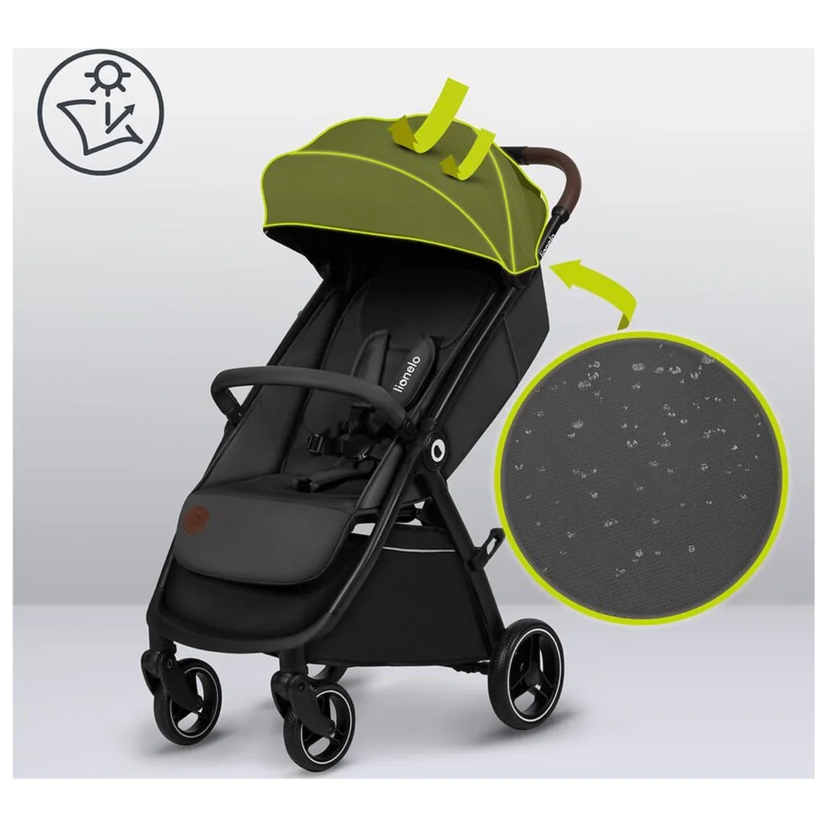 Carucior sport, Lionelo, Ingrid, Capotina impermeabila cu filtru UPF50+, Pana la 22 Kg, Spatar reglabil in 3 pozitii, [24]