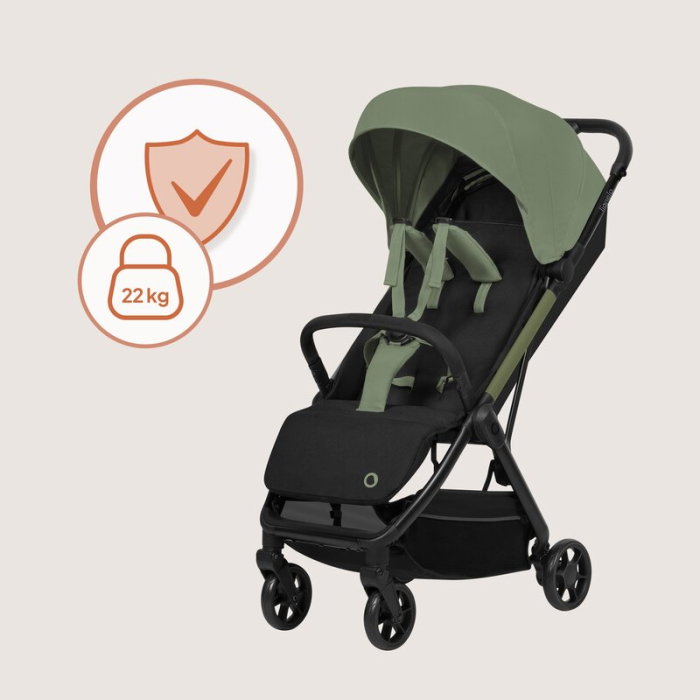 Carucior sport, Lionelo, Julie Air, Greutate redusa - 7.5 kg, Sustine 22 kg, 6 luni+, Capotina impermeabila, Protectie SPF 50+, Include suport sticla, Pliere compacta pentru calatorii, Verde Sage [4]