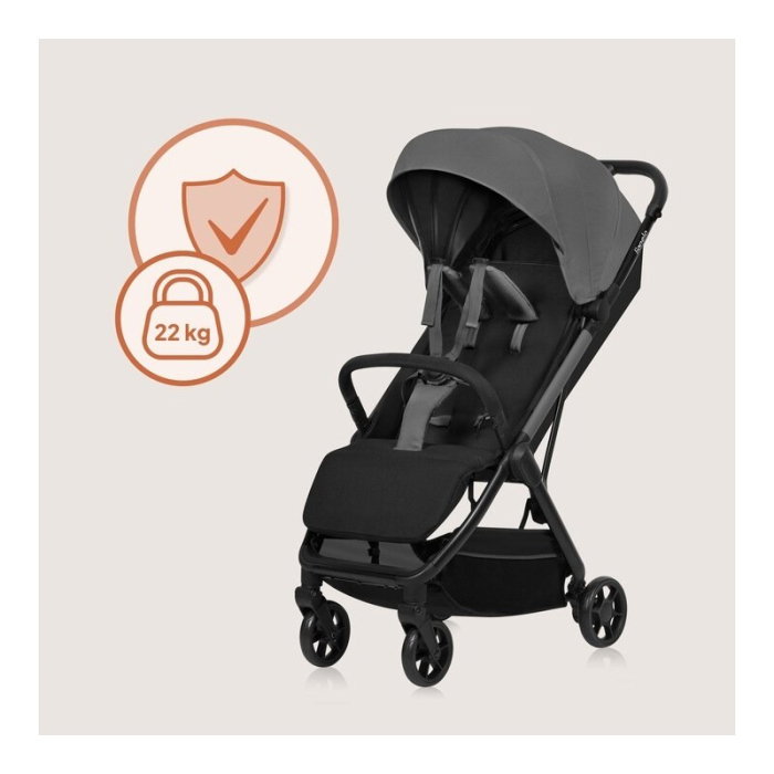 Carucior sport, Lionelo, Julie Air, Greutate redusa - 7.5 kg, Sustine 22 kg, 6 luni+, Capotina impermeabila, Protectie [19]