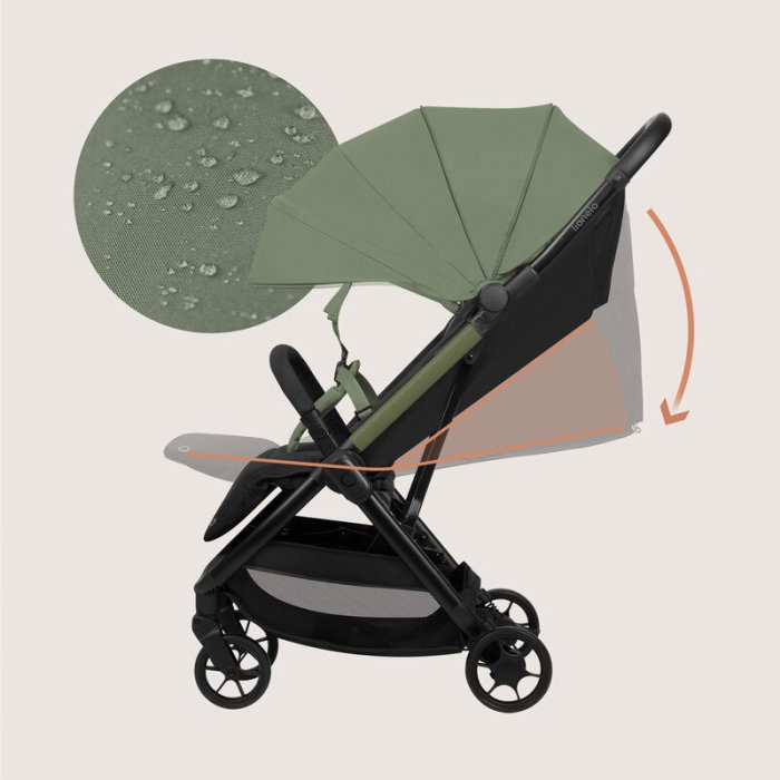 Carucior sport, Lionelo, Julie Air, Greutate redusa - 7.5 kg, Sustine 22 kg, 6 luni+, Capotina impermeabila, Protectie SPF 50+, Include suport sticla, Pliere compacta pentru calatorii, Verde Sage [13]