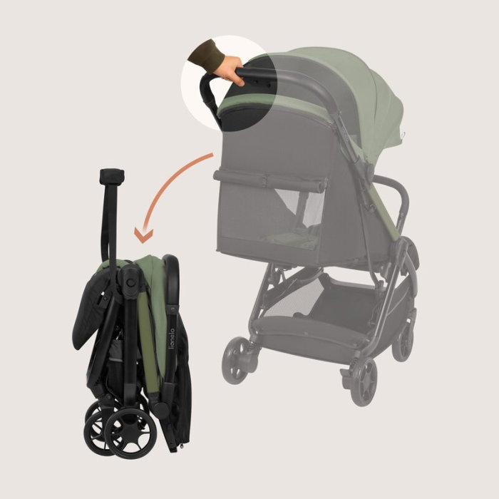 Carucior sport, Lionelo, Julie Air, Greutate redusa - 7.5 kg, Sustine 22 kg, 6 luni+, Capotina impermeabila, Protectie SPF 50+, Include suport sticla, Pliere compacta pentru calatorii, Verde Sage [5]