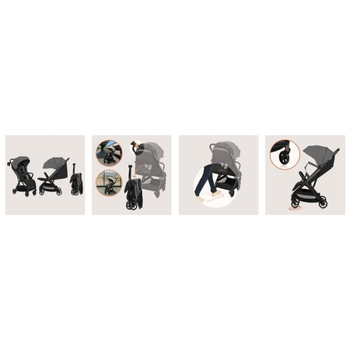Carucior sport, Lionelo, Julie Air, Greutate redusa - 7.5 kg, Sustine 22 kg, 6 luni+, Capotina impermeabila, Protectie [22]
