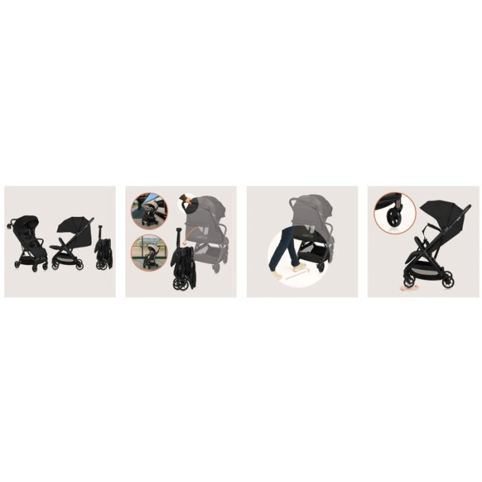 Carucior sport, Lionelo, Julie Air, Greutate redusa - 7.5 kg, Sustine 22 kg, 6 luni+, Capotina impermeabila, Protectie [17]