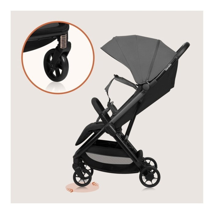 Carucior sport, Lionelo, Julie Air, Greutate redusa - 7.5 kg, Sustine 22 kg, 6 luni+, Capotina impermeabila, Protectie [16]
