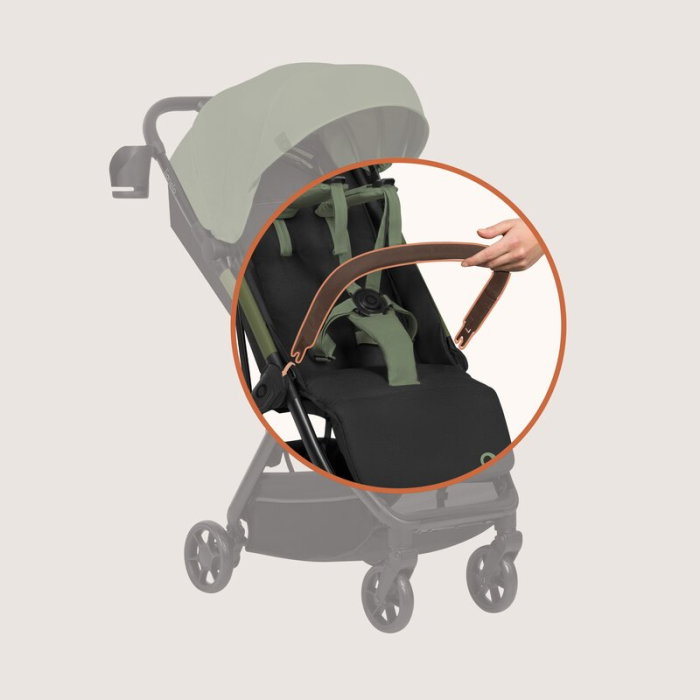 Carucior sport, Lionelo, Julie Air, Greutate redusa - 7.5 kg, Sustine 22 kg, 6 luni+, Capotina impermeabila, Protectie SPF 50+, Include suport sticla, Pliere compacta pentru calatorii, Verde Sage [15]