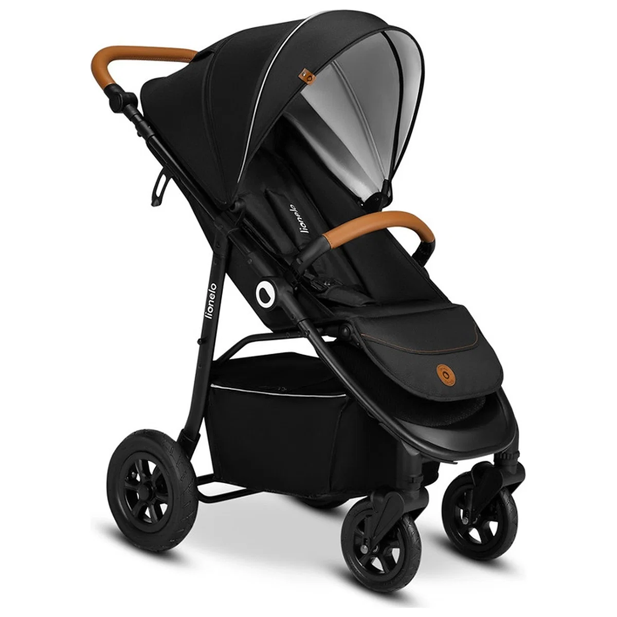 Carucior sport, Lionelo, Natt, De la nastere, Cu accesorii si capotina XXL reglabila, 0 - 22 kg, Negru Onyx 4 ani [1]