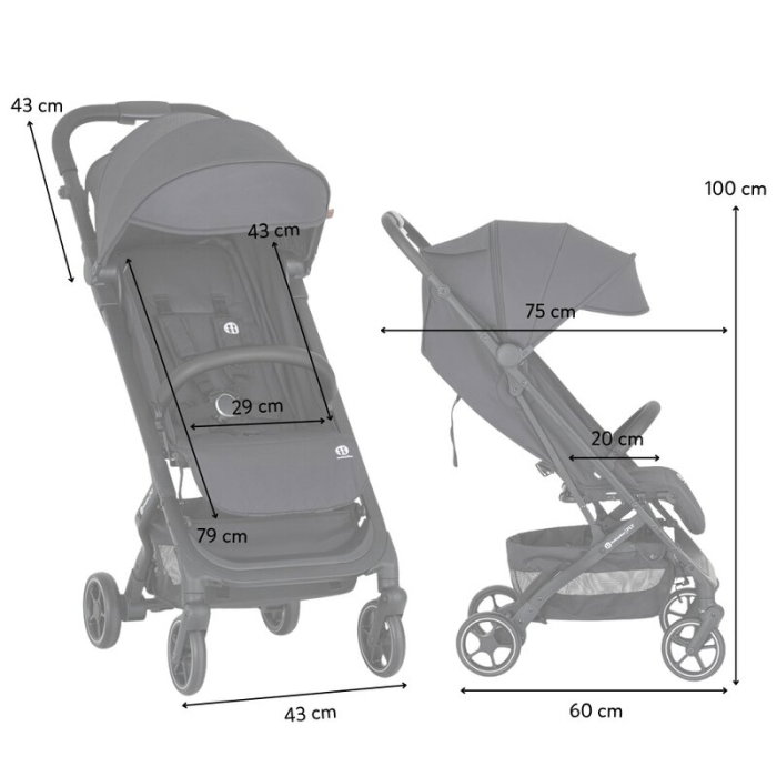 Carucior sport, Petite&Mars, Fly, Pliere compacta, Spatar reglabil pana la pozitie de somn, Suport picioare reglabil, Copertina cu protectie UPF40+, Suport pahar inclus, Pana la 22 kg, 0 luni+, Negru [6]