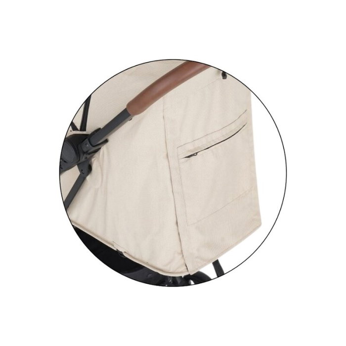 Carucior sport, Petite&Mars, Fly, Pliere compacta, Spatar reglabil pana la pozitie de somn, Suport picioare reglabil, Copertina cu protectie UPF40+, Suport pahar inclus, Pana la 22 kg, 0 luni+, Bej [9]