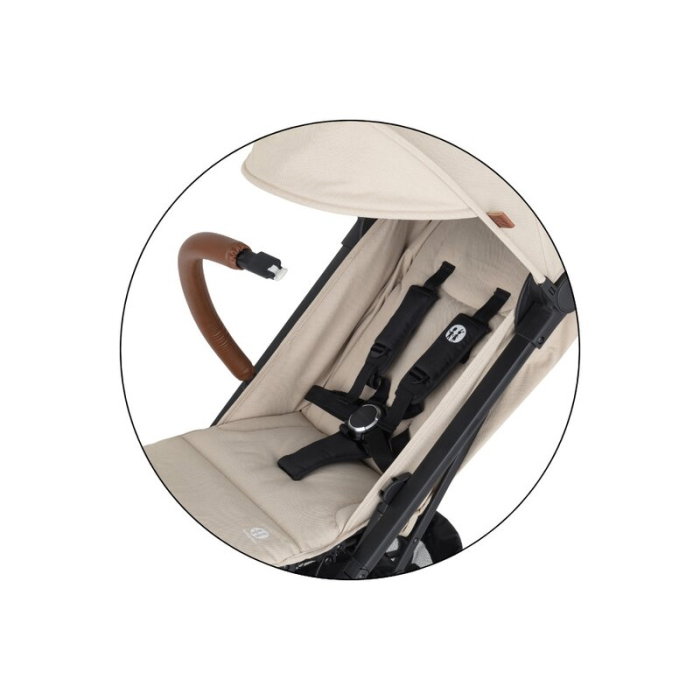 Carucior sport, Petite&Mars, Fly, Pliere compacta, Spatar reglabil pana la pozitie de somn, Suport picioare reglabil, Copertina cu protectie UPF40+, Suport pahar inclus, Pana la 22 kg, 0 luni+, Bej [10]