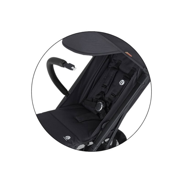 Carucior sport, Petite&Mars, Fly, Pliere compacta, Spatar reglabil pana la pozitie de somn, Suport picioare reglabil, Copertina cu protectie UPF40+, Suport pahar inclus, Pana la 22 kg, 0 luni+, Negru [18]