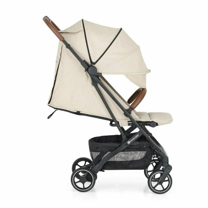 Carucior sport, Petite&Mars, Fly, Pliere compacta, Spatar reglabil pana la pozitie de somn, Suport picioare reglabil, Copertina cu protectie UPF40+, Suport pahar inclus, Pana la 22 kg, 0 luni+, Bej [6]