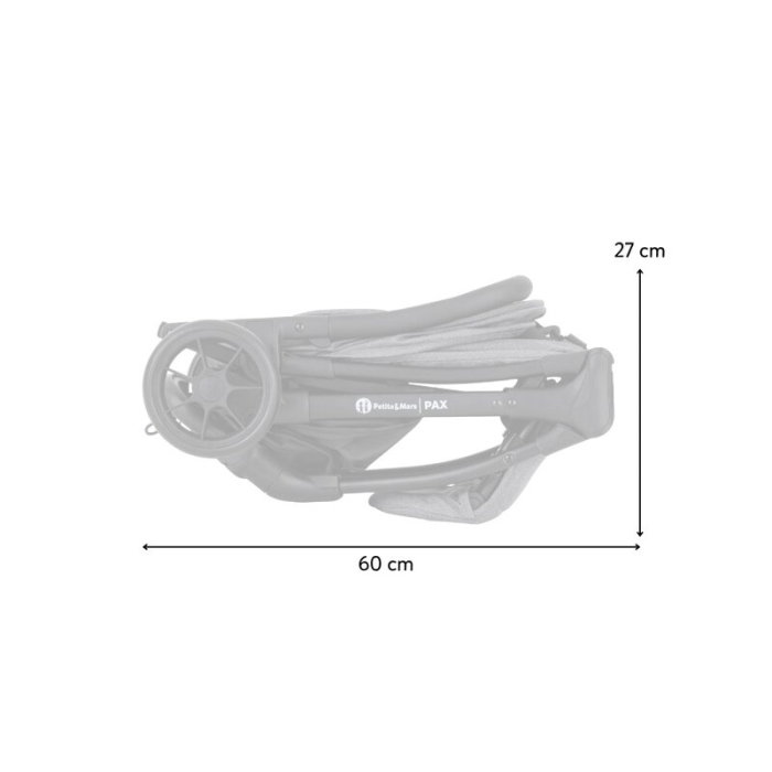 Carucior sport, Petite&Mars, Pax Ultimate, Compact - 7 kg, Spatar ajustabil, Suport picioare reglabil, Pliere tip carte, 6-36 luni, Pana la 22 kg, Gri [11]