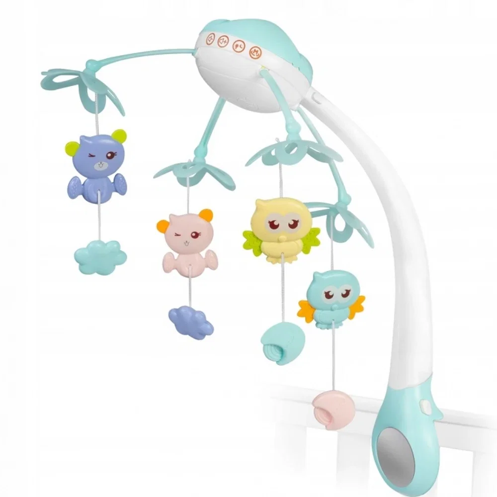 Carusel muzical pentru patut cu proiector, sunete si jucarii Ricokids - Albastru [1]