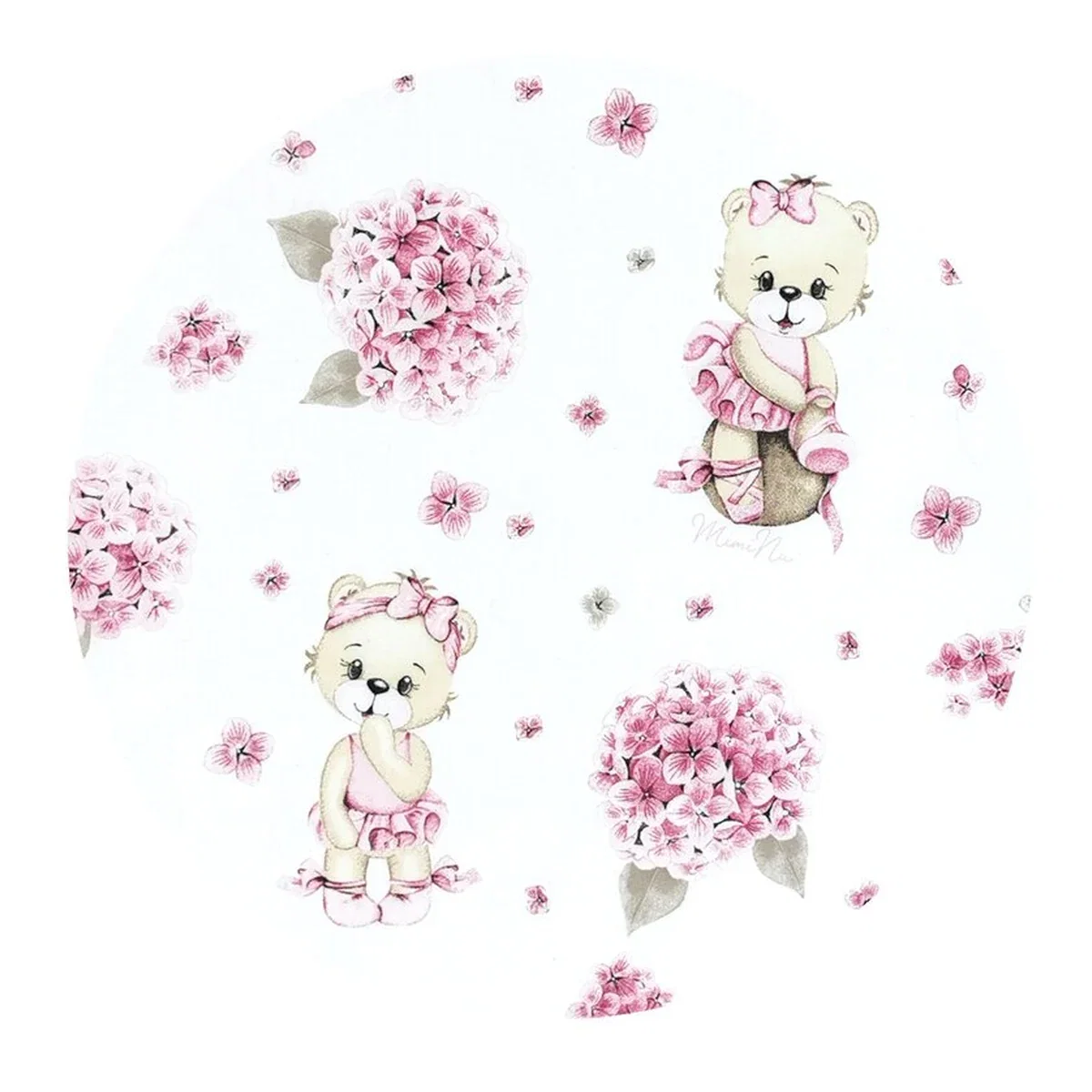 Cearceaf cu elastic, MimiNu, Pentru patut 120X60 cm, bumbac, Pink Ballerina [5]