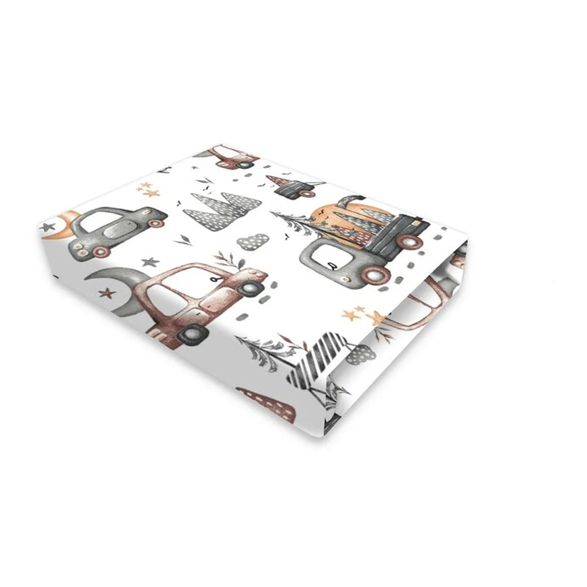 Cearceaf cu elastic, MimiNu, Pentru patut 120X60 cm, Cars Grey [1]
