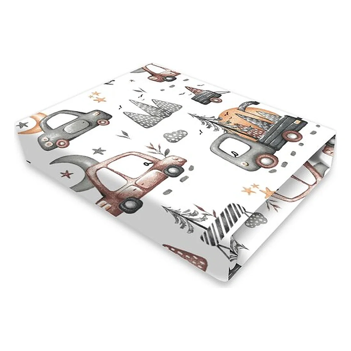 Cearceaf cu elastic, MimiNu, Pentru patut co-sleeper, Leonie, 3 x 50 cm, Cars Grey [1]