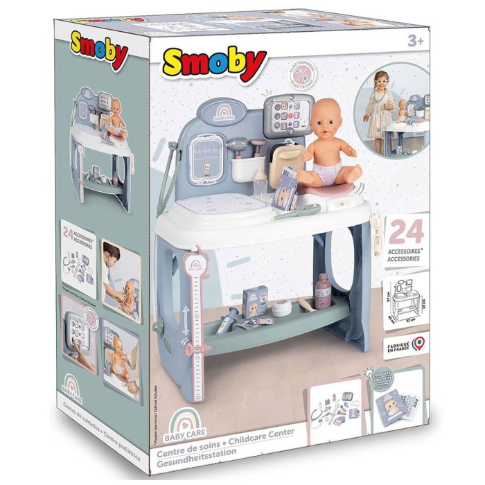 Centru de ingrijire pentru papusi Smoby Baby Care Center albastru cu accesorii 3 ani + [8]