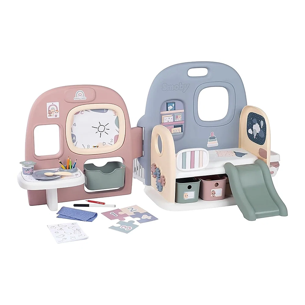 Centru de ingrijire pentru papusi Smoby Baby Care Childcare Center albastru roz cu accesorii 3 ani + [1]