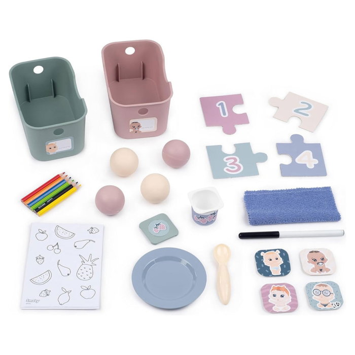 Centru de ingrijire pentru papusi Smoby Baby Care Childcare Center albastru roz cu accesorii 3 ani + [4]