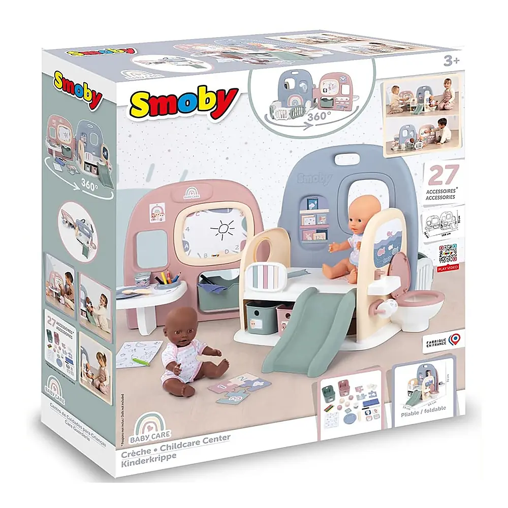 Centru de ingrijire pentru papusi Smoby Baby Care Childcare Center albastru roz cu accesorii 3 ani + [10]