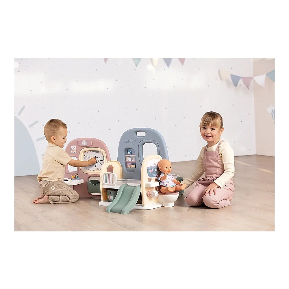 Centru de ingrijire pentru papusi Smoby Baby Care Childcare Center albastru roz cu accesorii 3 ani + [6]
