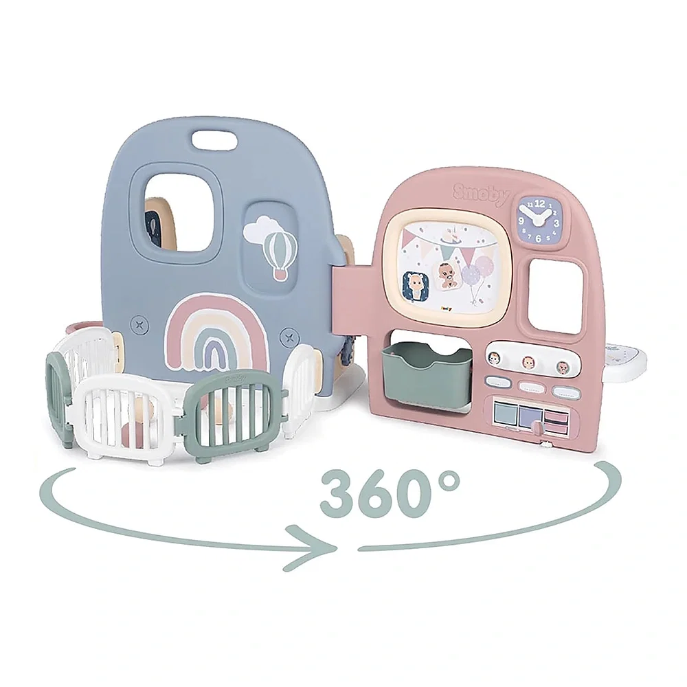 Centru de ingrijire pentru papusi Smoby Baby Care Childcare Center albastru roz cu accesorii 3 ani + [2]