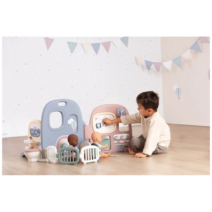 Centru de ingrijire pentru papusi Smoby Baby Care Childcare Center albastru roz cu accesorii 3 ani + [7]