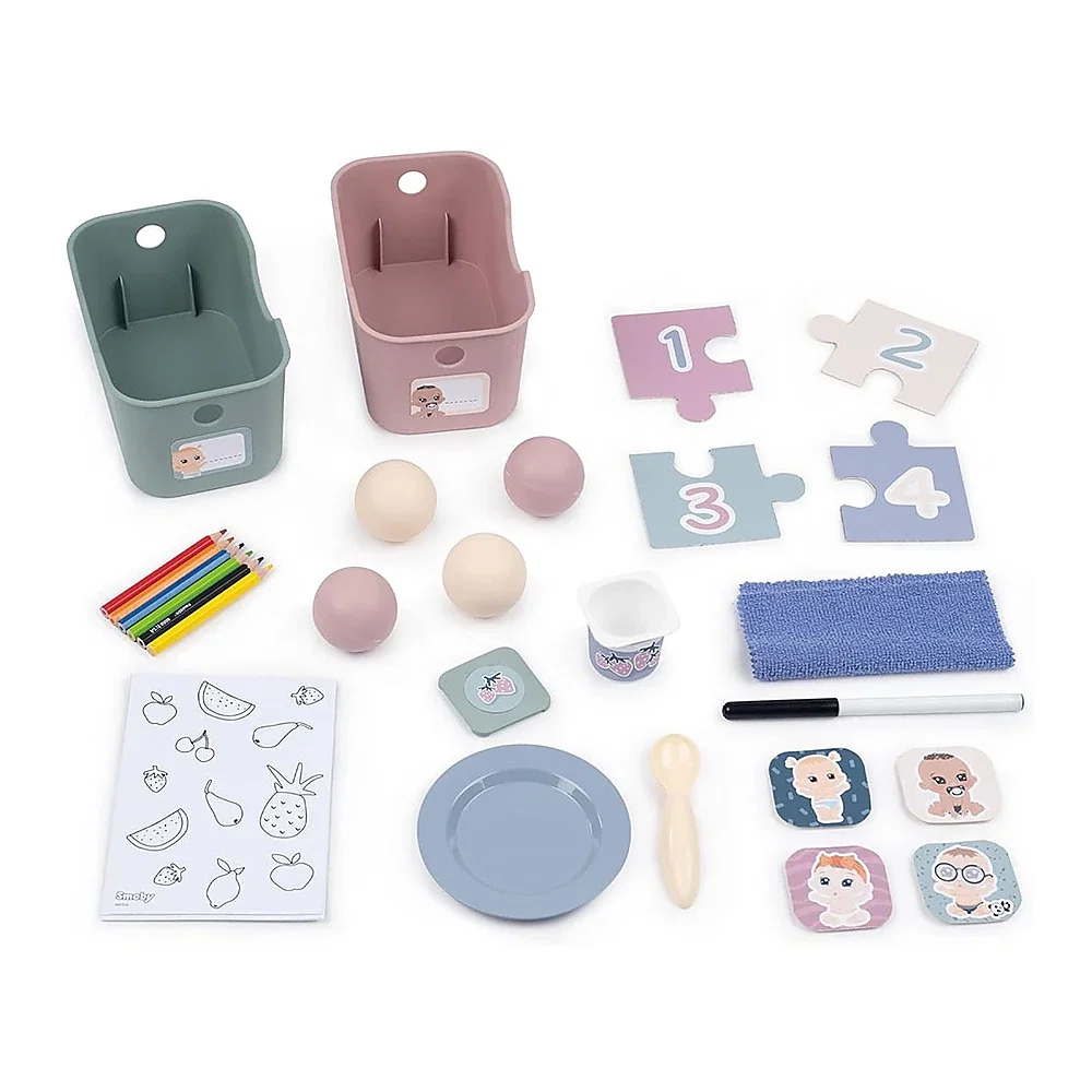 Centru de ingrijire pentru papusi Smoby Baby Care Childcare Center albastru roz cu accesorii 3 ani + [4]