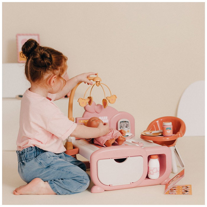 Centru de ingrijire pentru papusi Smoby Baby Nurse Cocoon Nursery 3 in 1 cu 16 accesorii 3 ani + [5]