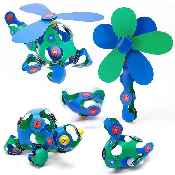 Clixo® joc magnetic de construit - Crew Albastru & Verde (30 piese) [3]