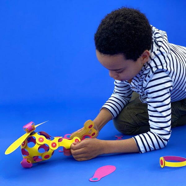 Clixo® joc magnetic de construit - Crew Roz & Galben (30 piese) [2]