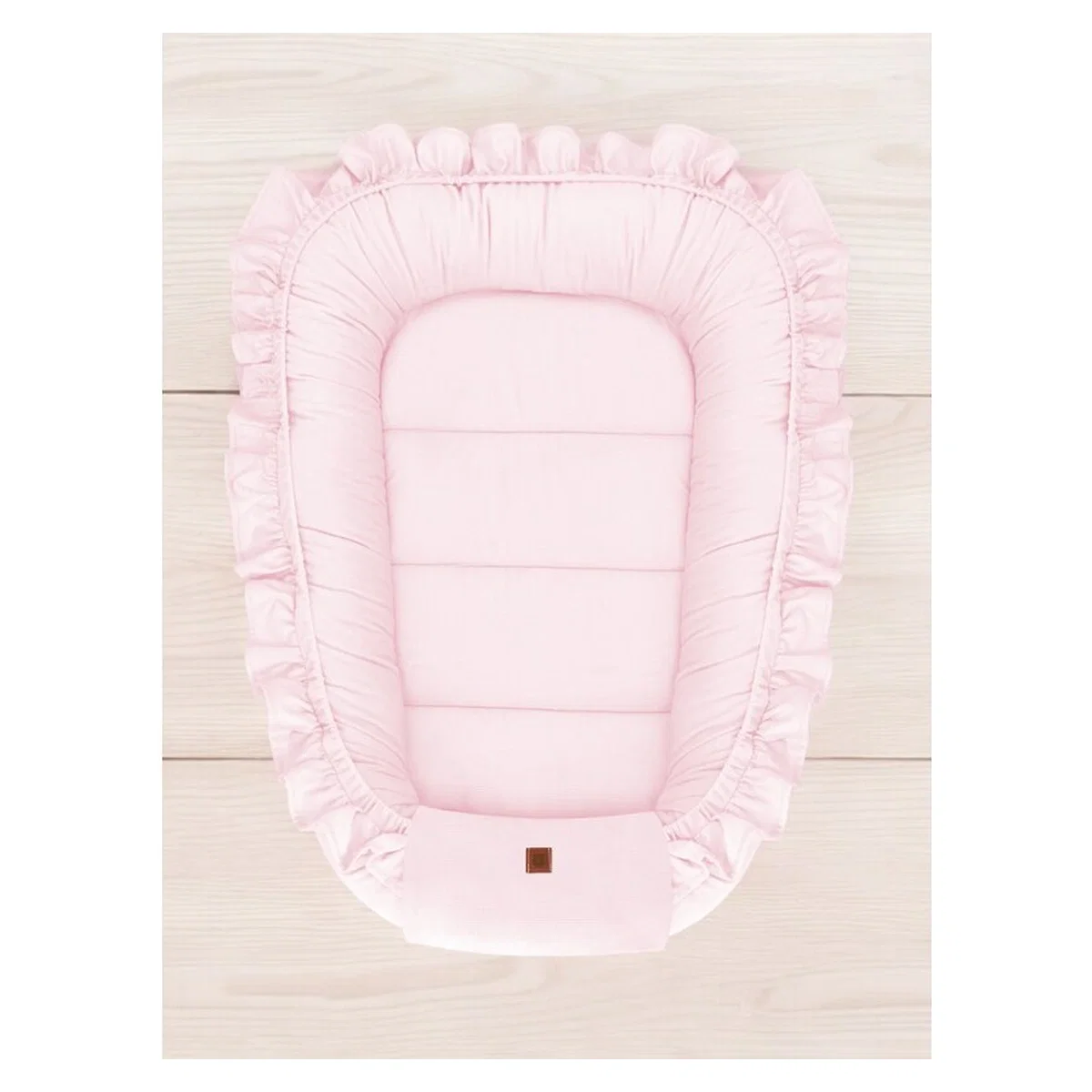 Cosulet bebelus, MimiNu, Baby Nest 55 x 75 cm, Cu Volanase, Din catifea, Pink 6 luni [2]