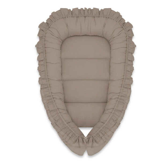Cosulet bebelus, MimiNu, Pentru dormit, Baby Nest 55 x 75 cm, Cu Volanase, Husa 100% bumbac, Din bumbac certificat Oeko [1]